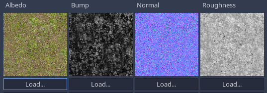 Screenshot of texture types in import tool